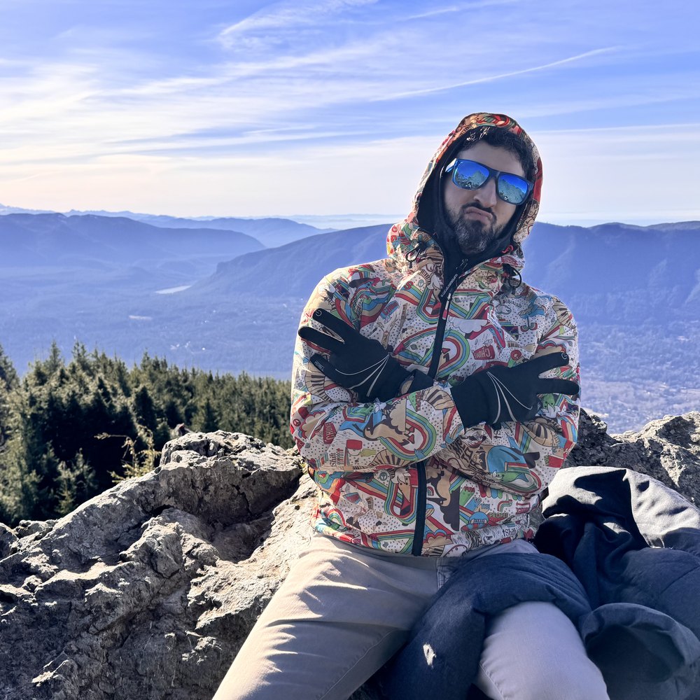 Dean Light on a summit above the Cascades